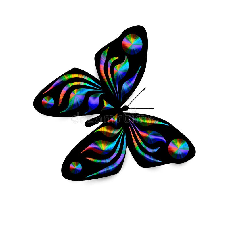 Rainbow butterfly illustration