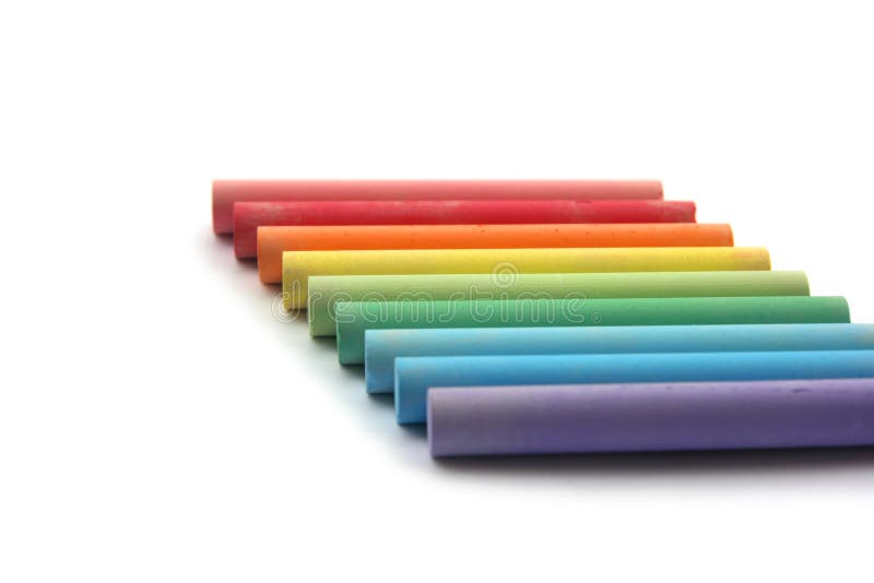 Rainbow of chalks stock image. Image of colours, learn 7484705