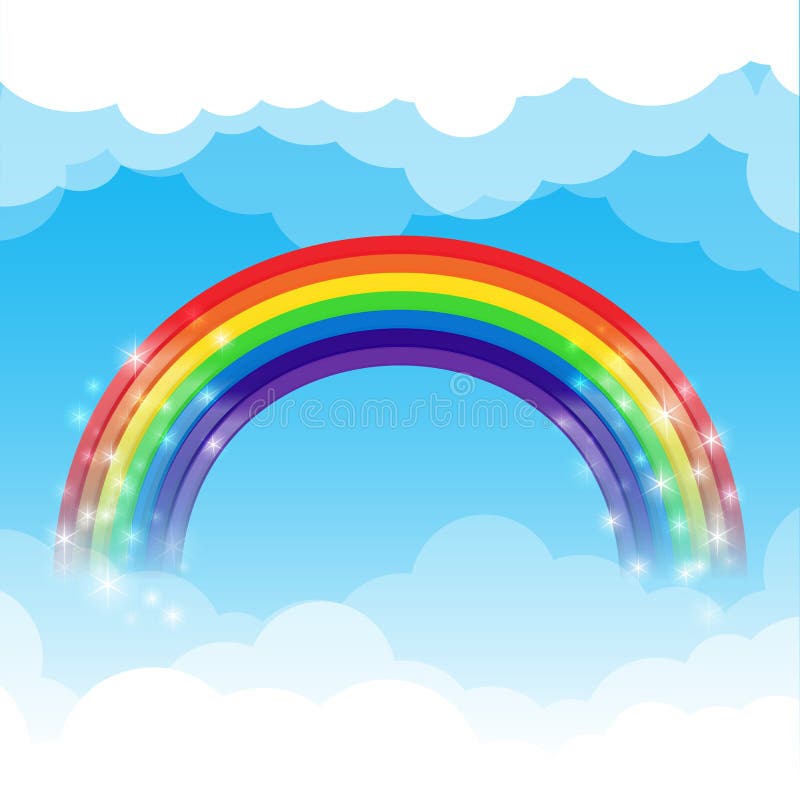 Rainbow Cloud and Sky Background Stock Vector - Illustration of cartoon,  clipart: 51612064