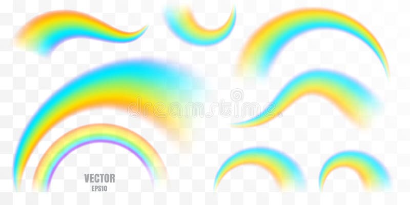 Rainbow collection on transparent background vector illustration stock illustration