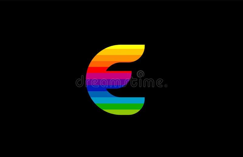 Rainbow Color Colored Colorful Alphabet Letter E Logo Icon Design Stock Vector Illustration Of Alphabet Colors 143628123