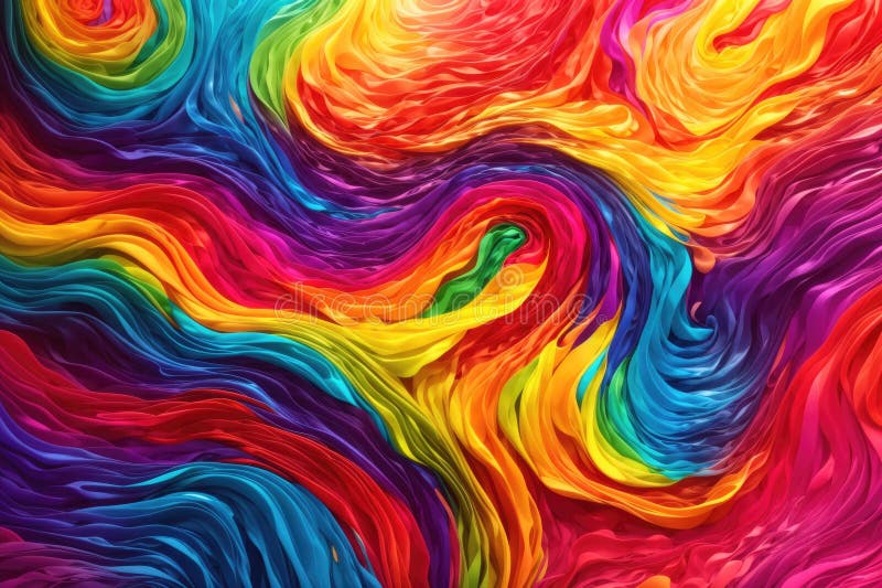 Rainbow Color Gradient Wave Background. Ai Generative Stock
