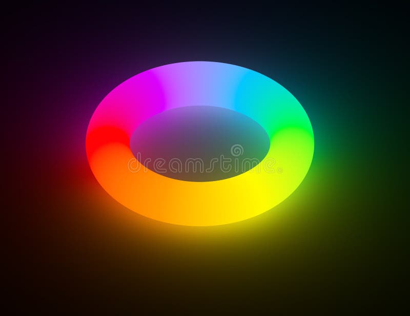 Download Rainbow Color Light Glowing Ring Isolated Stock Illustration - Illustration of design, beautiful ...