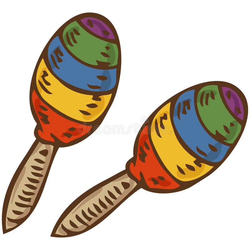 Rainbow Color Maraca stock illustration. Illustration of pair 78694980