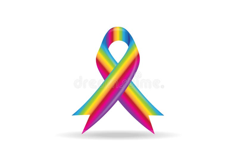 Rainbow Cancer Ribbon Stock Illustrations – 52 Rainbow Cancer Ribbon