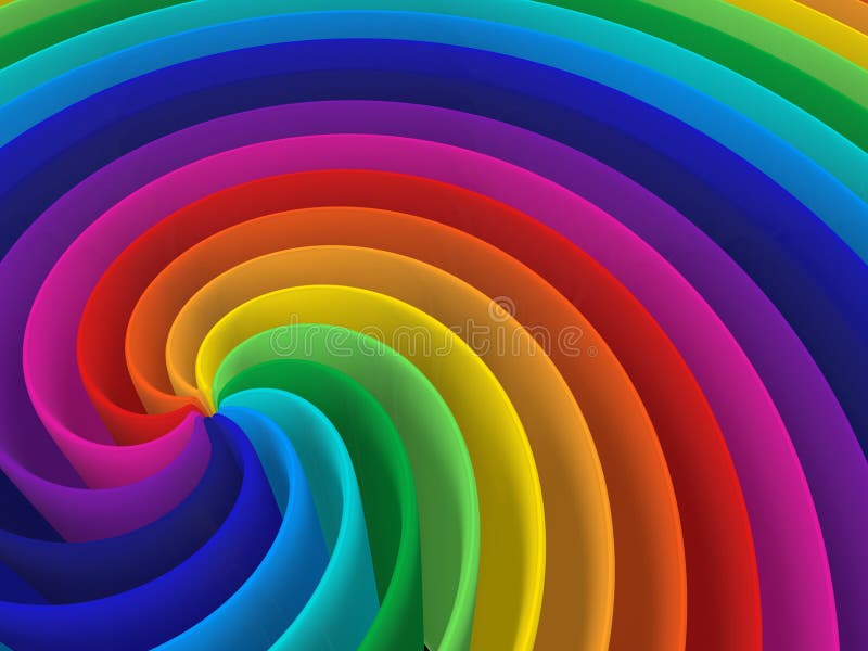 Rainbow color spiral structure