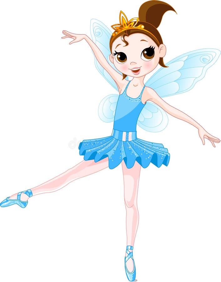 (Rainbow colora la serie delle ballerine). Ballerina blu illustrazione di stock (Rainbow colora la serie delle ballerine). Ballerina blu illustrazione di stock