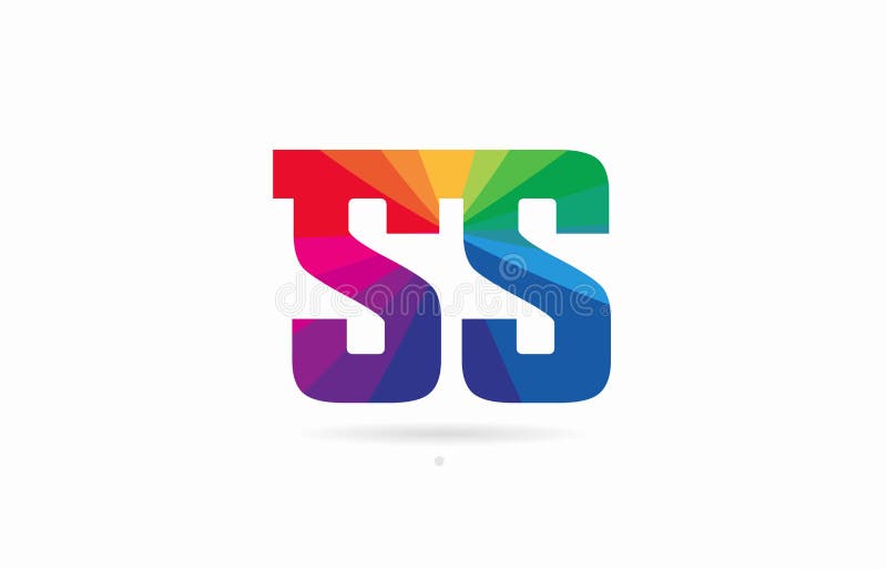 Rainbow Colored Alphabet Combination Letter Ss S S Logo Design Stock ...