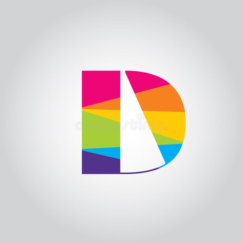 Rainbow Colored Artistic D Letter Logo Design Vector Icon Stock Vector ...