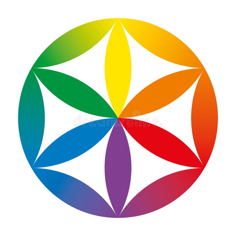 Rainbow colored baby Flower of Life