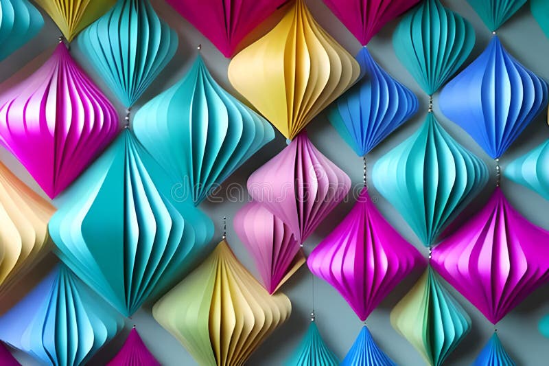 Rainbow Colored Paper Cut Arrange for Beautiful Background Backdrop