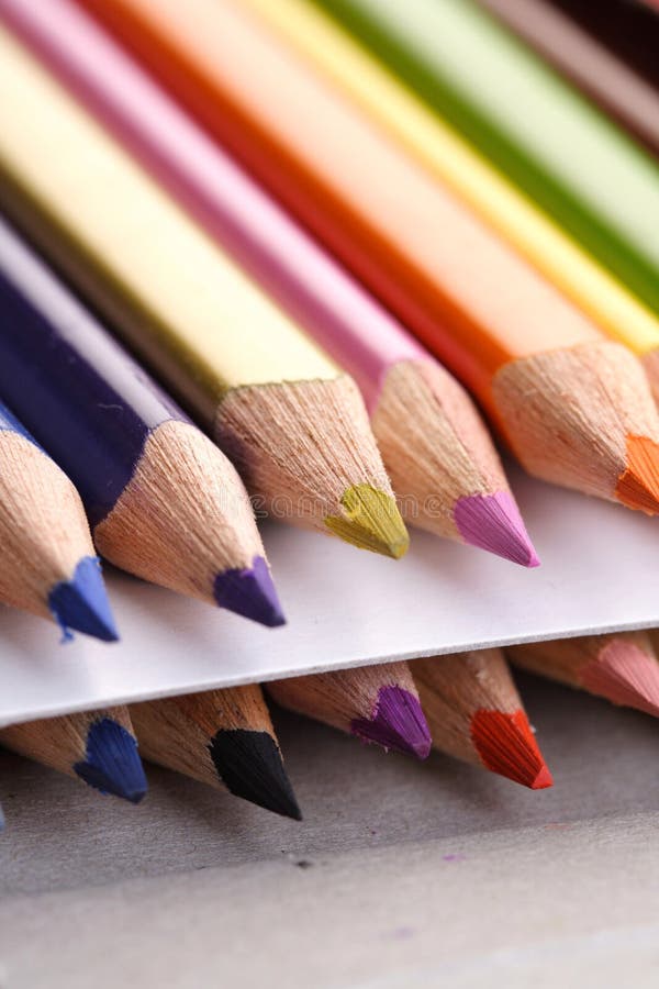 Rainbow Colored Pencils Closeup Stock Photo Image of creative