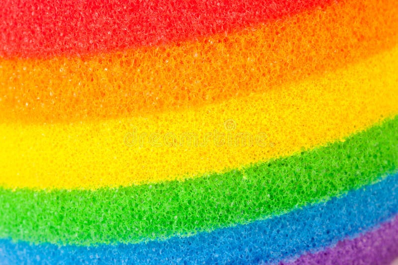 Rainbow-colored stripes on the sponge royalty free stock images