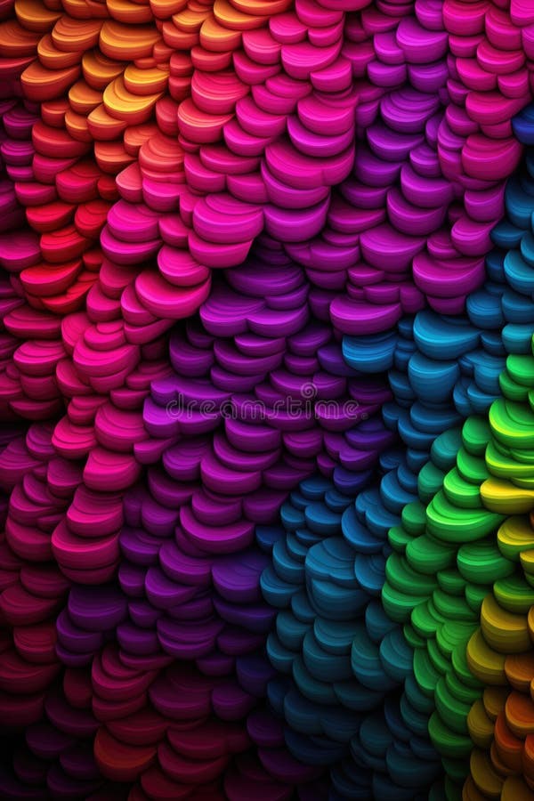 Rainbow colored waves of different colors. Generative AI image. vector illustration