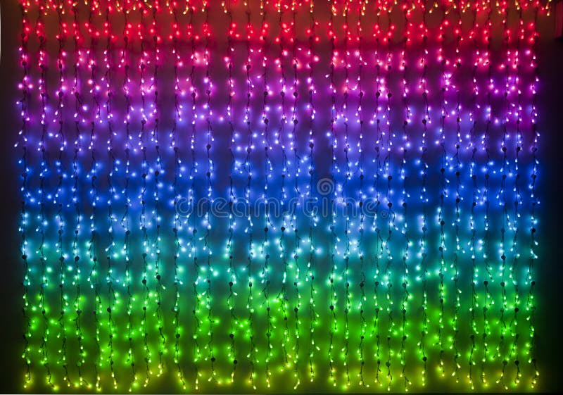 Rainbow Colored Xmas Lights Stock Image Image of feeling, cord 46719673