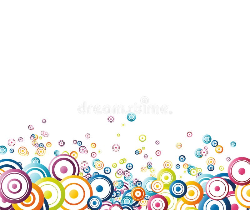 Rainbow colorful background made of circles. Clip-art