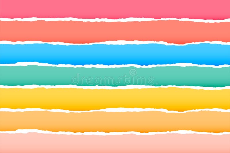 Rainbow Colorful Background in Paper Torn Style Stock Vector