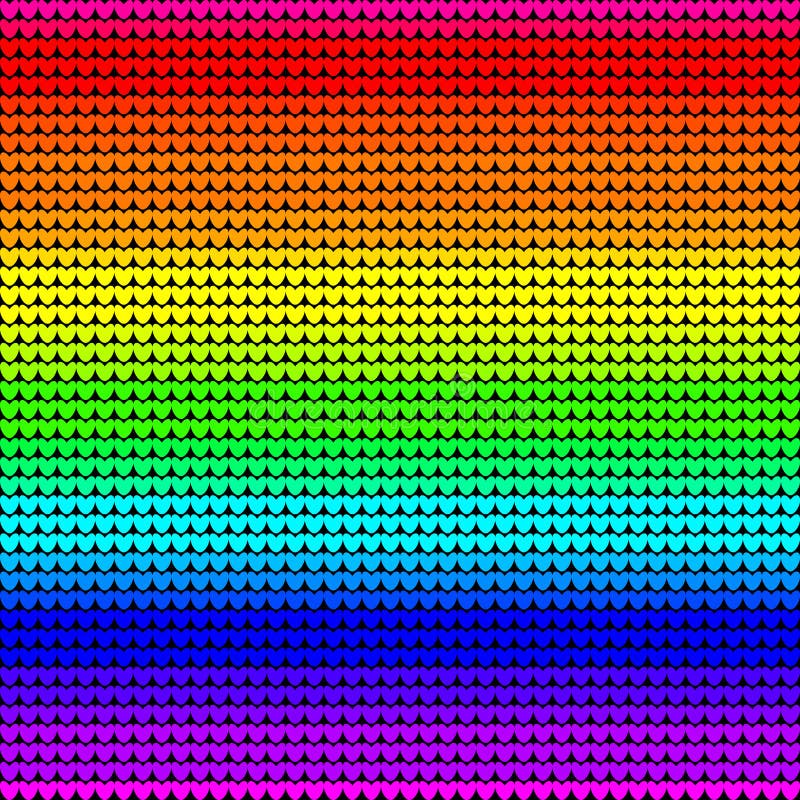 Rainbow colors gradient seamless knitted background. Vector vector illustration