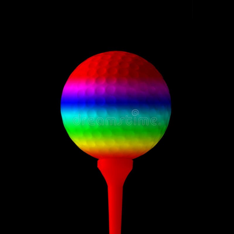 Rainbow coloured golf ball stock illustration. Illustration of desktop 3942607