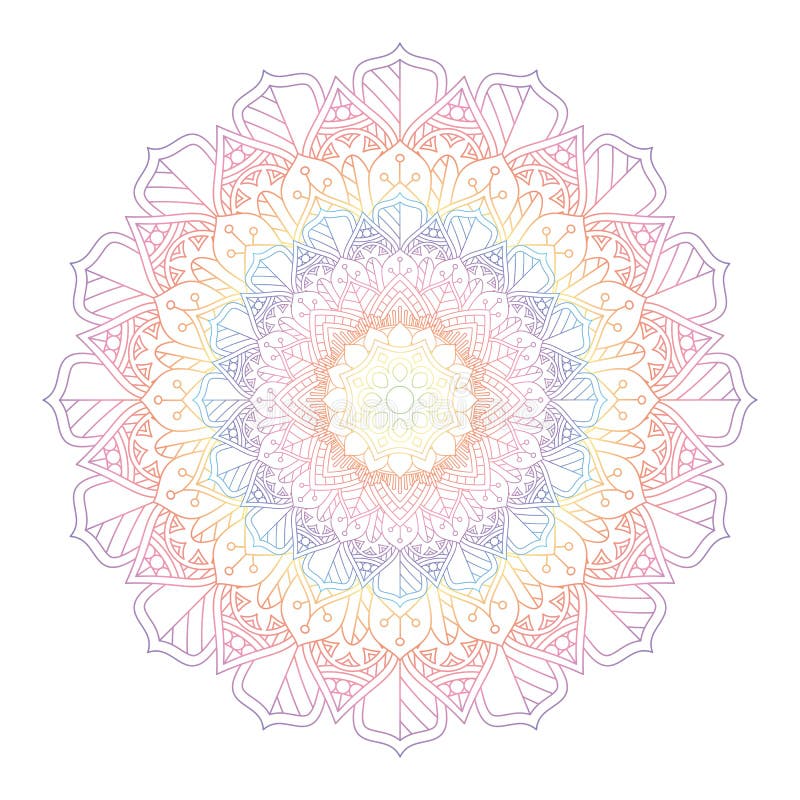Download Rainbow Coloured Mandala Design Stock Vector - Illustration of rainbow, abstract: 173395970