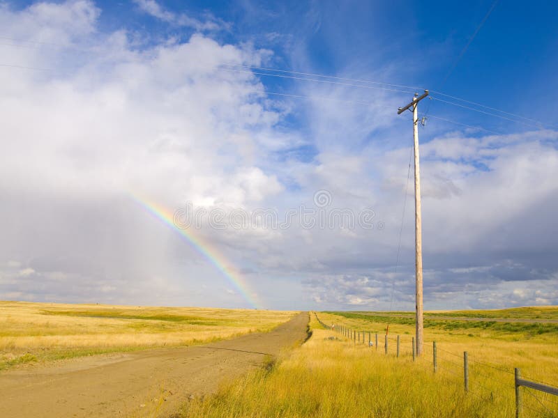 Rainbow on a country road