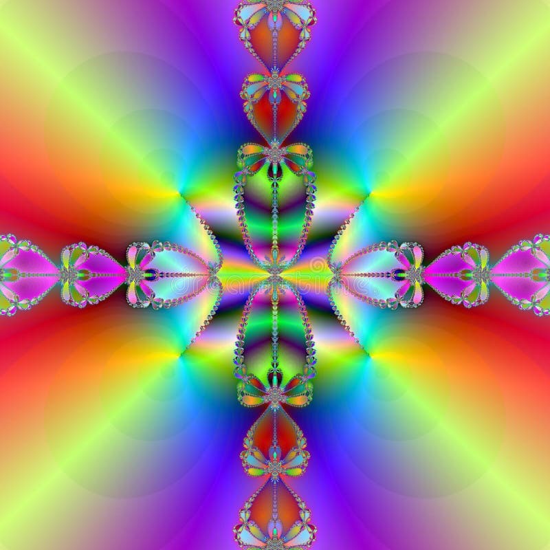Rainbow crossing vector illustration