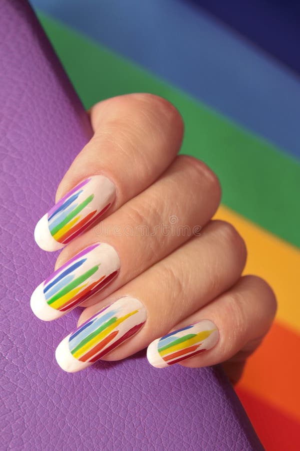 30+ Best Pride Nail Ideas That'll Brighten Your Outfits : Rainbow French  Tip Nails + Colourful Hearts I Take You | Wedding Readings | Wedding Ideas  | Wedding Dresses | Wedding Theme