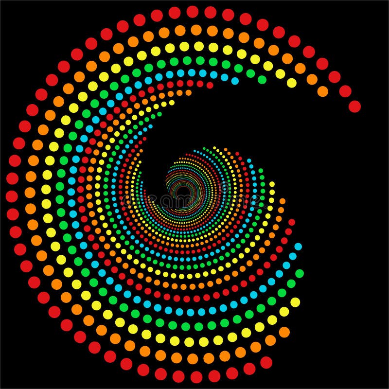 Rainbow dots spiral 2 stock illustration