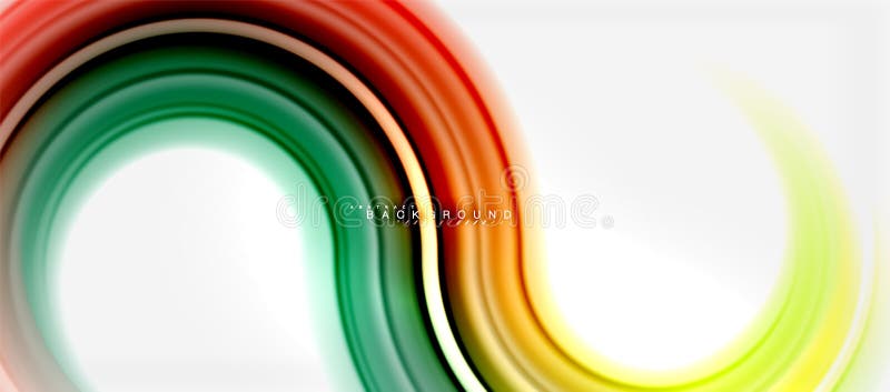 Rainbow fluid color line abstract background - swirl and circles, twisted liquid colours design, colorful marble or plastic wavy texture backdrop, multicolored template for business or technology presentation or web brochure cover layout, wallpaper. Vector illustration