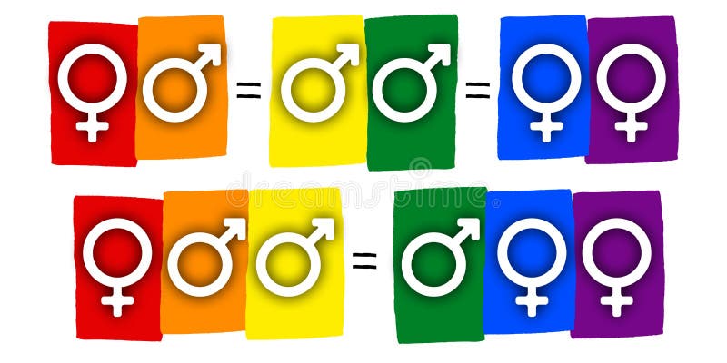 Rainbow Gay Pride Flag Banner Equation Symbol Of Sexual Minorities