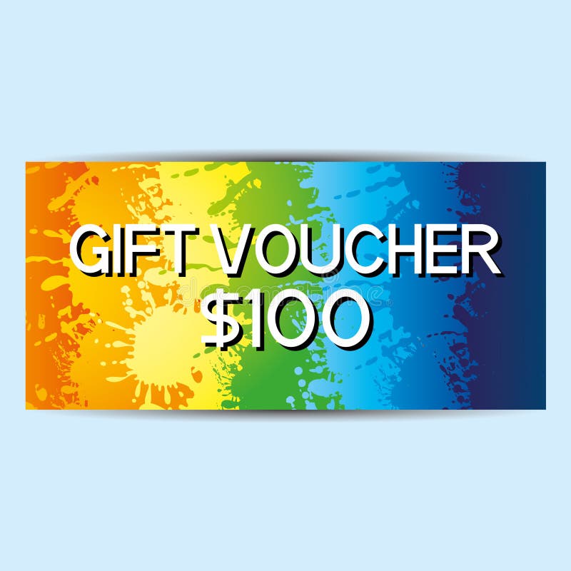 Rainbow gift voucher. royalty free illustration