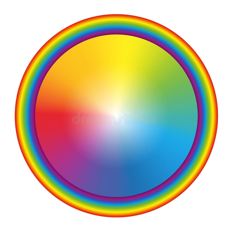Rainbow Gradient Colored Circle Rainbow Frame vector illustration