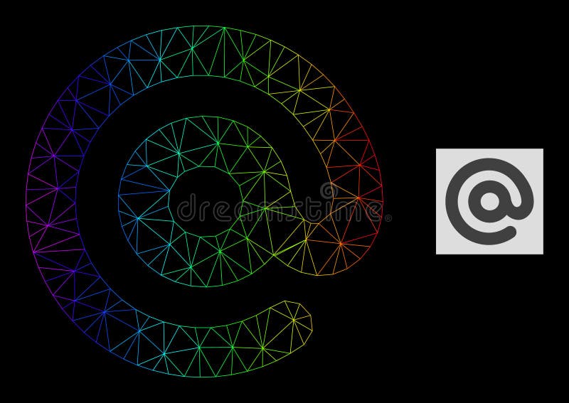 Rainbow Gradient Polygonal Mesh Email Symbol Icon royalty free illustration