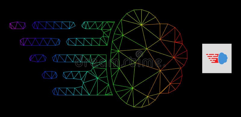 Rainbow Gradient Polygonal Mesh Gas Cloud Icon vector illustration