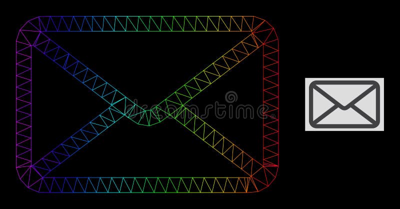 Rainbow Gradient Polygonal Mesh Letter Icon vector illustration
