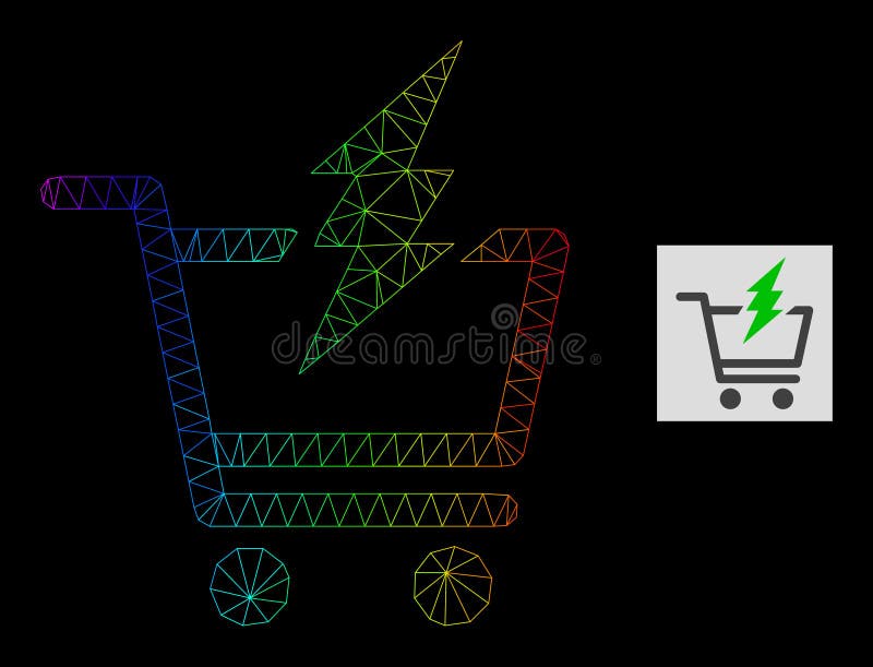 Rainbow Gradient Polygonal Mesh Proceed Purchase Icon stock illustration