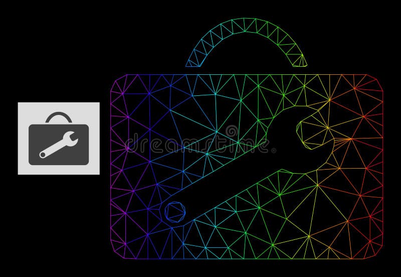 Rainbow Gradient Polygonal Mesh Service Toolkit Icon vector illustration