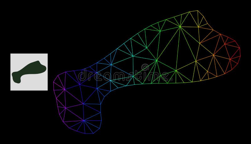 Rainbow Gradient Polygonal Net Spot Icon royalty free illustration