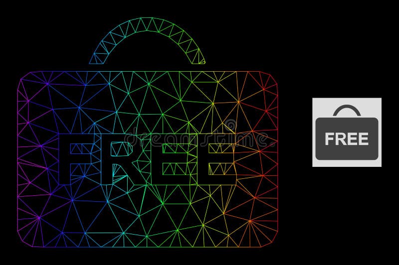Rainbow Gradient Polygonal Network Free Case Icon vector illustration