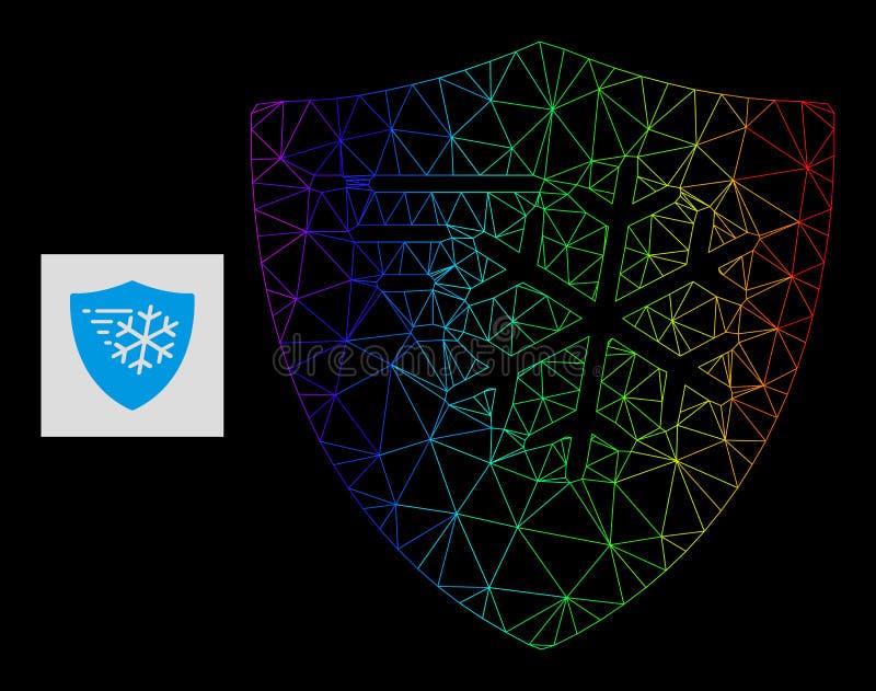 Rainbow Gradient Polygonal Network Frost Protection Icon stock illustration