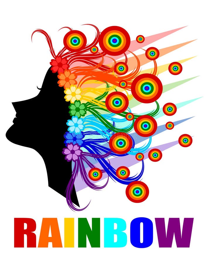Rainbow hair stock vector. Illustration of kindergarden 46136643