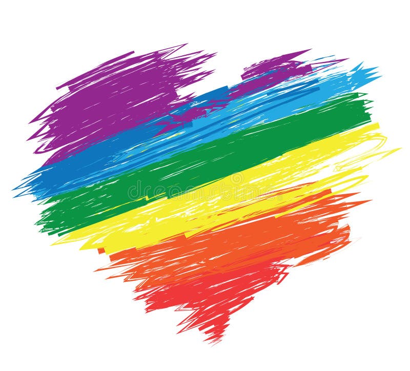 Rainbow heart royalty free illustration