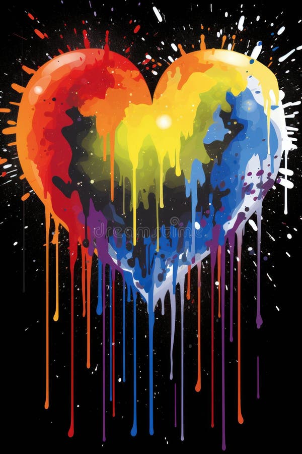 Dripping Paint Heart Stock Illustrations 213 Dripping Paint Heart