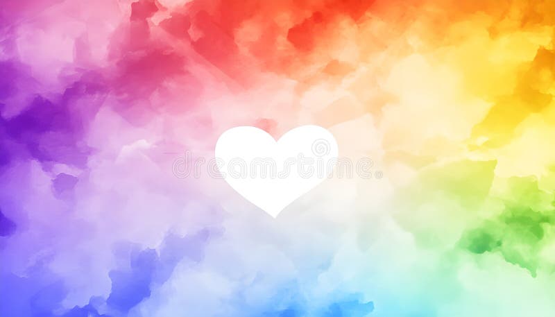 Rainbow-Herz-Licht Berst Himmel Hintergrund schöne romantische ätherische Wolkenlandschaft mit einem pulsierenden Licht Bersten li lizenzfreies stockfoto