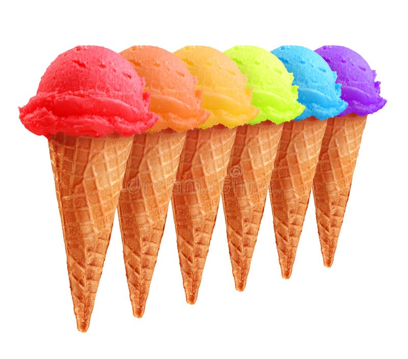 Rainbow Ice Cream stock photo. Image of flavors, blue 65129784