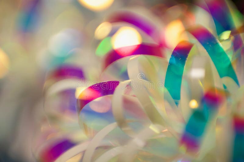 Rainbow Iridescent Close Up of a Decorative Ribbon for Gift Wrapping