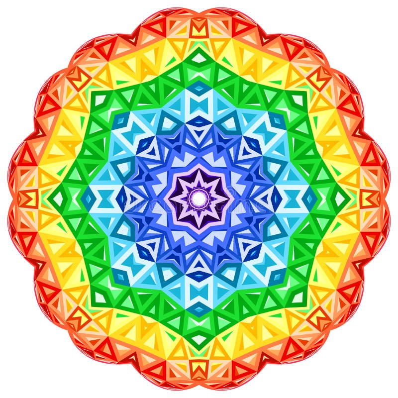 Rainbow kaleidoscope vector vibrant circle