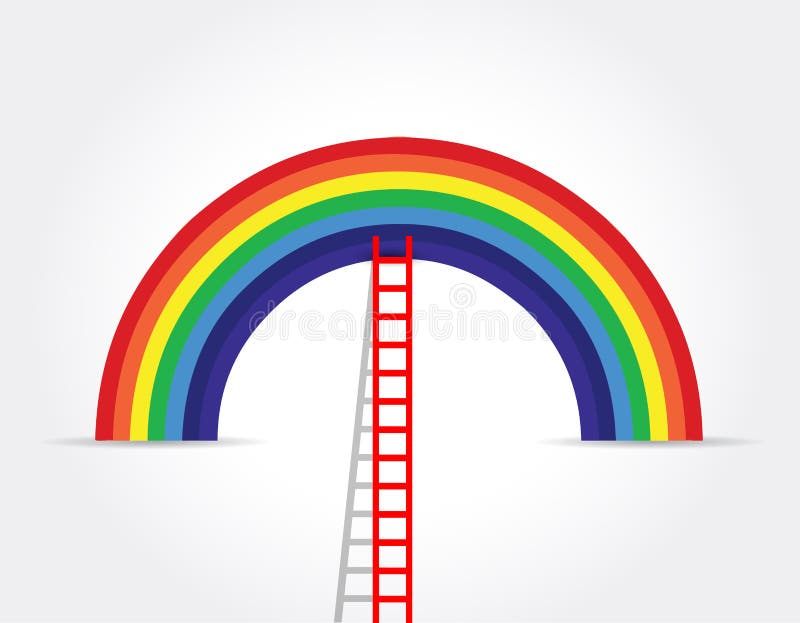 Rainbow Ladder Illustration Design Graphic Stock Illustration -  Illustration of color, design: 76843175