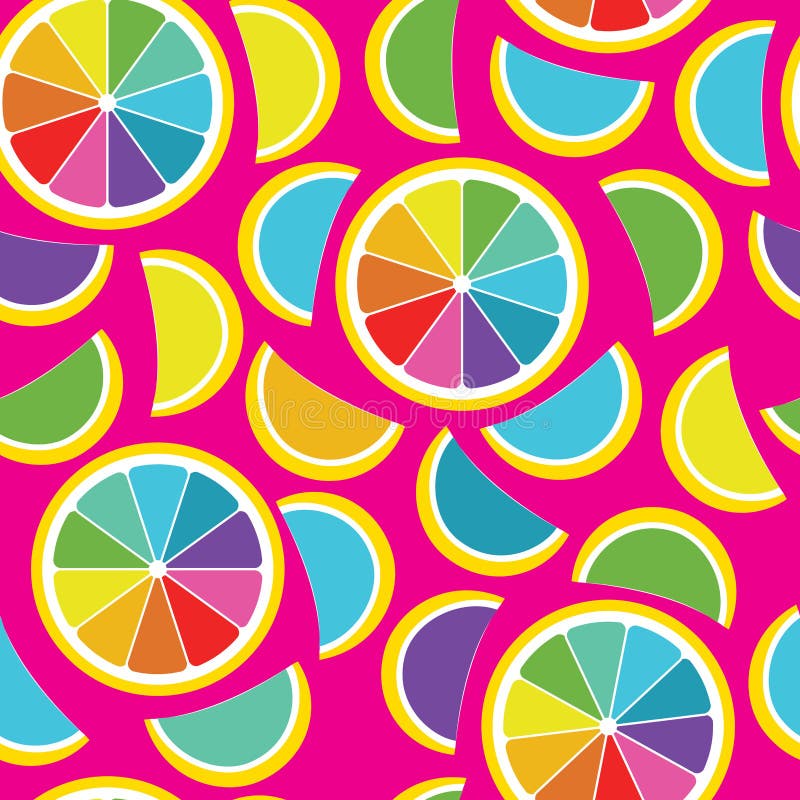 Rainbow Lemon Vector Seamless Background Stock Vector Illustration of carnival, kitchen 134585144