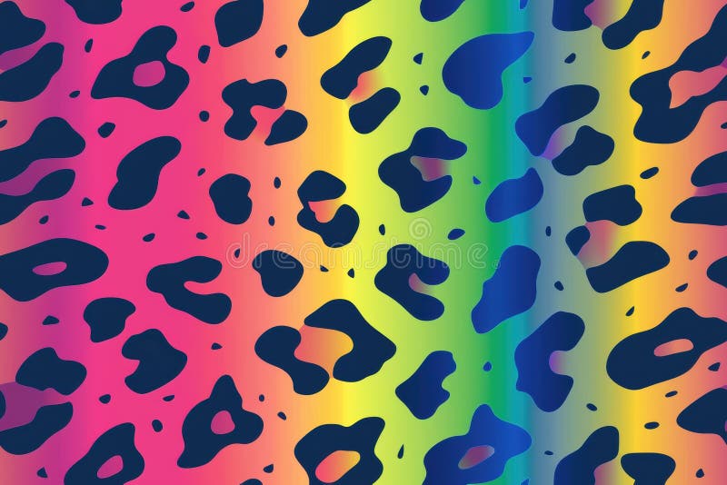 Rainbow Leopard Print stock illustration. Illustration of multicolored